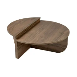 Table basse moderne effet bois de noyer - 2 hauteurs MARFA