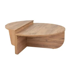 Table basse moderne effet bois de pin - 2 hauteurs MARFA