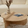 Table basse moderne effet chêne huilé - 2 hauteurs MARFA