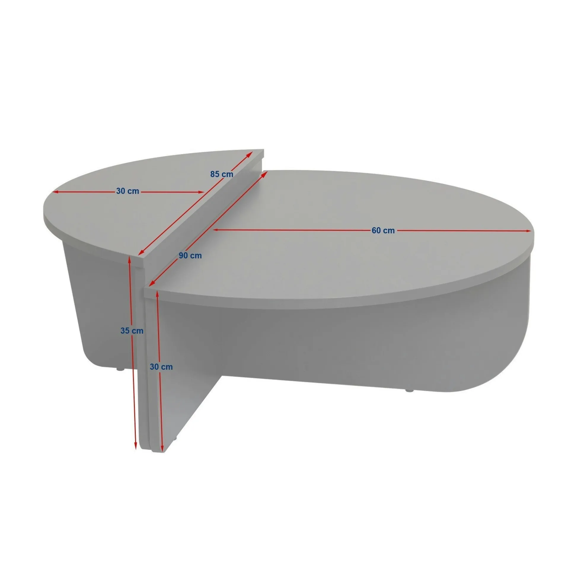 Table basse moderne effet marbre blanc - 2 hauteurs MARFA