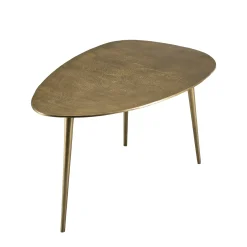 Table basse moderne forme goutte dorée ZALA