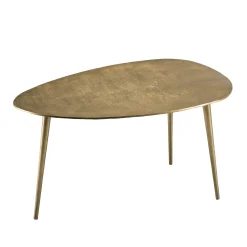 Table basse moderne forme goutte dorée ZALA