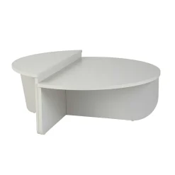 Table basse moderne grise effet laqué - 2 hauteurs MARFA