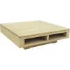 Table basse 1 niche hévéa 100X100cm HELENA