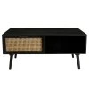 Table basse noire avec cannage PALMA 2