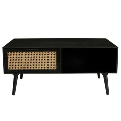 Table basse noire avec cannage PALMA 2