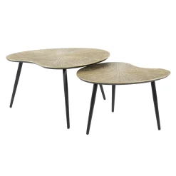 Table basse organique, feuille de ginkgo stylisée (lot de 2) RALF