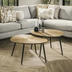 Table basse organique, motif soleil (lot de 2) RALF