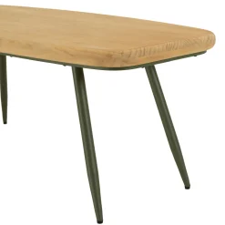 Table basse organique pin et métal vert 120 cm BAGAN