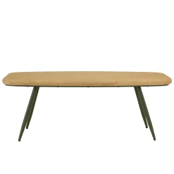 Table basse organique pin et métal vert 120 cm BAGAN