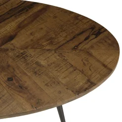 Table basse ovale bois recyclé chevrons KORKAI
