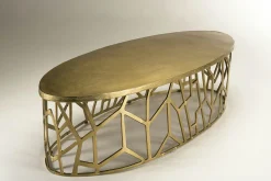 Table basse ovale contemporaine dorée ZALA