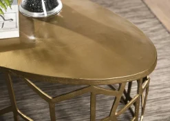 Table basse ovale contemporaine dorée ZALA