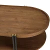 Table basse ovale double plateau en teck recyclé 160 cm SWING