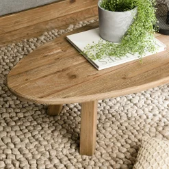 Table basse ovale en bois de pin recyclé DENVER