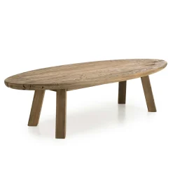 Table basse ovale en bois de pin recyclé DENVER