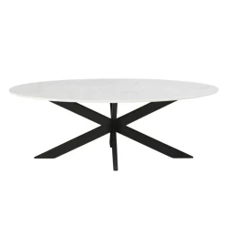 Table basse ovale en marbre blanc DUOMO