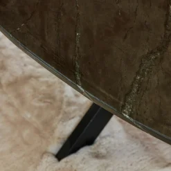 Table basse ovale en marbre noir DUOMO