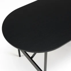 Table basse ovale noire bois et métal CORUMBA