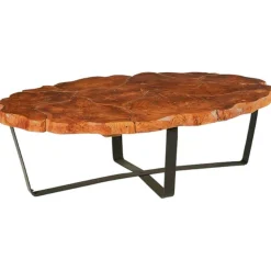 Table basse ovale teck massif recyclé BALTIMORE