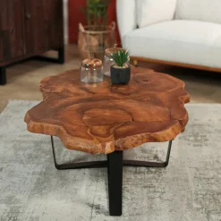 Table basse ovale teck massif recyclé BALTIMORE