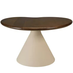 Table basse ovoïde plateau en manguier pied ivoire TOSCA