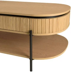 Table basse pin 2 plateaux bords arrondis ALMEIRA