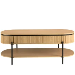 Table basse pin 2 plateaux bords arrondis ALMEIRA