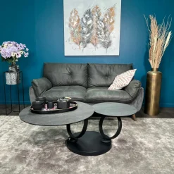 Table basse pivotante en céramique anthracite LOMBARDIE