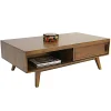 Table basse 2 portes coulissantes hévéa 120 cm SIXTIES