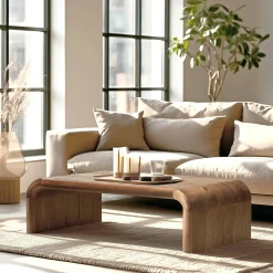 Table basse épurée en bois de mindi ARCUS