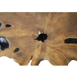 Table basse racine de teck contour bois noir ARIZONA