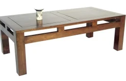 Table basse rectangle hévéa 120x60x40cm HELENA