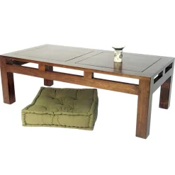 Table basse rectangle hévéa 120x60x40cm HELENA