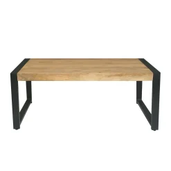 Table basse rectangulaire bois clair métal noir MILORA