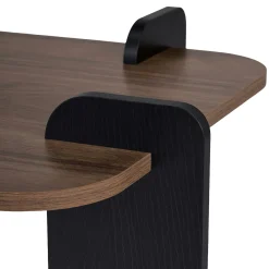Table basse rectangulaire décor noyer et bois noir MARFA