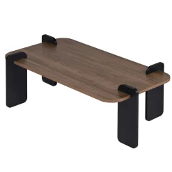 Table basse rectangulaire décor noyer et bois noir MARFA