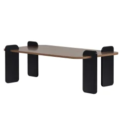 Table basse rectangulaire décor noyer et bois noir MARFA
