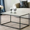 Table basse rectangulaire effet travertin VARDE