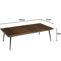 Table basse rectangulaire lames bois recyclé KORKAI