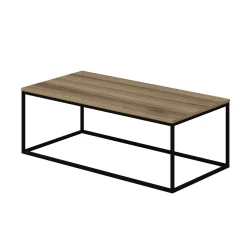 Table basse rectangulaire minimaliste effet noyer JENA