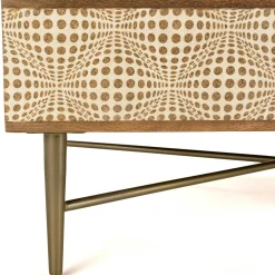Table basse rectangulaire plateau bois semi ouvert pieds dorés KANHA
