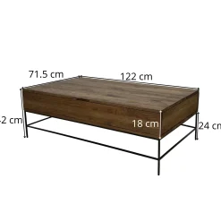 Table basse relevable chêne massif HUDSON