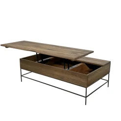 Table basse relevable chêne massif HUDSON