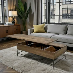 Table basse relevable chêne massif HUDSON