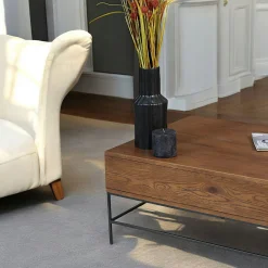 Table basse relevable rectangulaire en chêne massif OKA