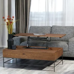 Table basse relevable rectangulaire en chêne massif OKA