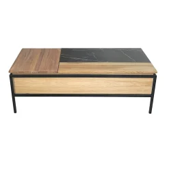 Table basse relevable style design en bois de chêne finition miel ESSEN