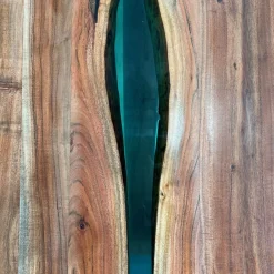Table basse rivière epoxy lagon et bois d'acacia BORA