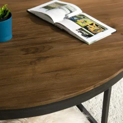 Table basse ronde bois de teck recyclé XL SWING